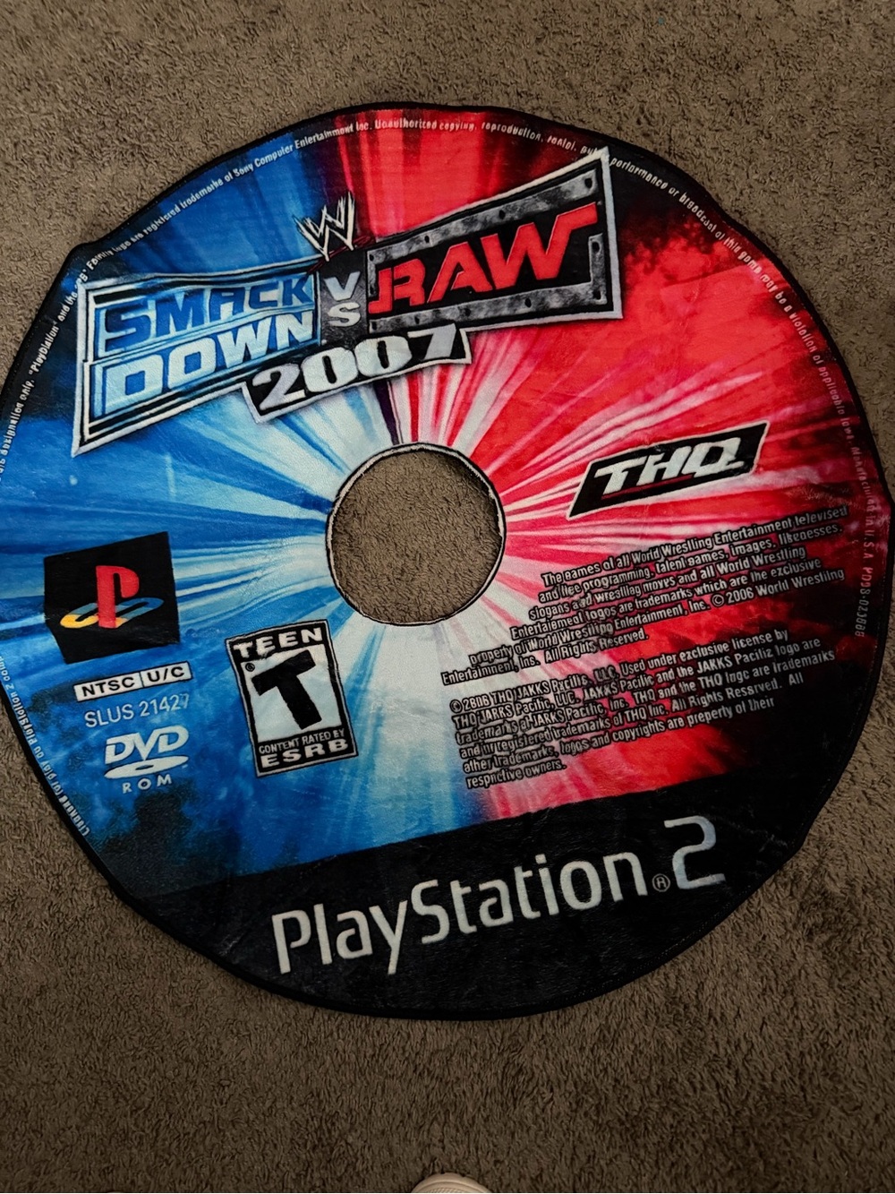 Sony PlayStation 2 SmackDown vs. Raw 2007 rug - Blue & Red